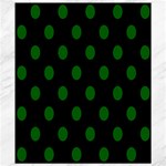 Polka Dots - Dark Green on Black Canvas 8  x 10 