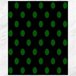 Polka Dots - Dark Green on Black Canvas 16  x 20 