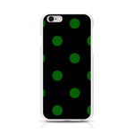 Polka Dots - Dark Green on Black Apple iPhone 6/6S Silicone Case (Transparent)