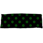 Polka Dots - Dark Green on Black Body Pillow Case (Dakimakura) (One Side)