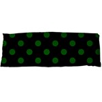 Polka Dots - Dark Green on Black Body Pillow Case Dakimakura (Two Sides)