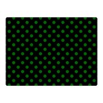 Polka Dots - Dark Green on Black Double Sided Flano Blanket (Mini)