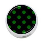 Polka Dots - Dark Green on Black 4-Port USB Hub (One Side)
