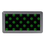Polka Dots - Dark Green on Black Memory Card Reader (Mini)