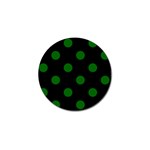 Polka Dots - Dark Green on Black Golf Ball Marker (4 pack)