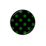 Polka Dots - Dark Green on Black Hat Clip Ball Marker