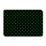 Polka Dots - Dark Green on Black Small Doormat