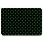 Polka Dots - Dark Green on Black Large Doormat