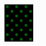 Polka Dots - Dark Green on Black Small Garden Flag (Two Sides)