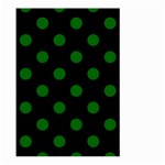 Polka Dots - Dark Green on Black Large Garden Flag (Two Sides)