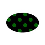 Polka Dots - Dark Green on Black Sticker (Oval)