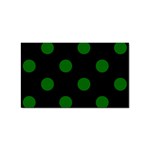 Polka Dots - Dark Green on Black Sticker Rectangular (10 pack)