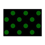 Polka Dots - Dark Green on Black Sticker A4 (100 pack)