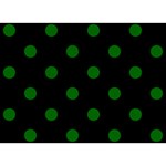 Polka Dots - Dark Green on Black Birthday Cake 3D Greeting Card (7x5)