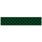 Polka Dots - Black on Forest Green Flano Scarf (Small)