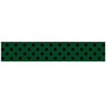 Polka Dots - Black on Forest Green Flano Scarf (Large)