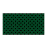 Polka Dots - Black on Forest Green Satin Wrap