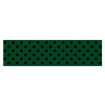 Polka Dots - Black on Forest Green Satin Scarf (Oblong)