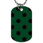 Polka Dots - Black on Forest Green Dog Tag (Two Sides)