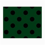 Polka Dots - Black on Forest Green Small Glasses Cloth (2 Sides)