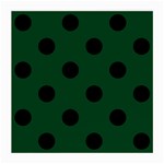 Polka Dots - Black on Forest Green Medium Glasses Cloth (2 Sides)