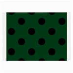Polka Dots - Black on Forest Green Large Glasses Cloth (2 Sides)