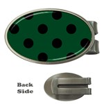 Polka Dots - Black on Forest Green Money Clip (Oval)