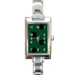 Polka Dots - Black on Forest Green Rectangle Italian Charm Watch