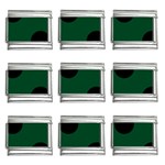Polka Dots - Black on Forest Green 9mm Italian Charm (9 pack)