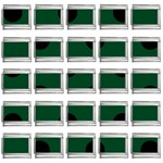 Polka Dots - Black on Forest Green 9mm Italian Charm (25 pack)
