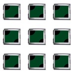 Polka Dots - Black on Forest Green Mega Link Italian Charm (9 pack)