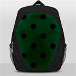 Polka Dots - Black on Forest Green Backpack Bag