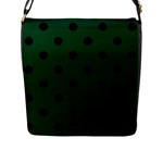 Polka Dots - Black on Forest Green Flap Closure Messenger Bag (L)
