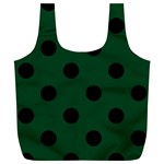 Polka Dots - Black on Forest Green Full Print Recycle Bag (XL)