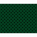 Polka Dots - Black on Forest Green Collage 11  x 14 