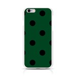 Polka Dots - Black on Forest Green Apple iPhone 6/6S Silicone Case (Transparent)