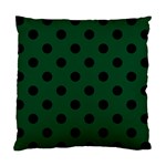 Polka Dots - Black on Forest Green Standard Cushion Case (Two Sides)