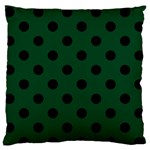 Polka Dots - Black on Forest Green Standard Flano Cushion Case (Two Sides)