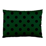 Polka Dots - Black on Forest Green Pillow Case (One Side)