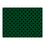 Polka Dots - Black on Forest Green Double Sided Flano Blanket (Mini)
