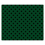 Polka Dots - Black on Forest Green Double Sided Flano Blanket (Small)