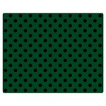 Polka Dots - Black on Forest Green Double Sided Flano Blanket (Medium)