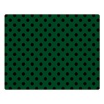 Polka Dots - Black on Forest Green Double Sided Flano Blanket (Large)