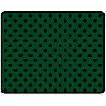 Polka Dots - Black on Forest Green Fleece Blanket (Medium) (One Side)