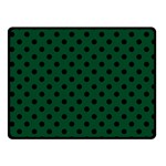 Polka Dots - Black on Forest Green Fleece Blanket (Small) (One Side)