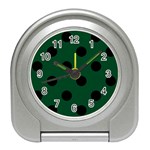 Polka Dots - Black on Forest Green Desk Alarm Clock
