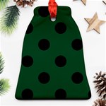 Polka Dots - Black on Forest Green Bell Ornament (Two Sides)