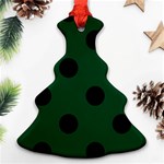 Polka Dots - Black on Forest Green Ornament (Christmas Tree)