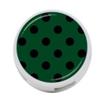 Polka Dots - Black on Forest Green 4-Port USB Hub (One Side)