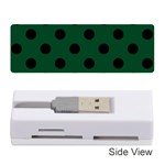 Polka Dots - Black on Forest Green Memory Card Reader (Stick)